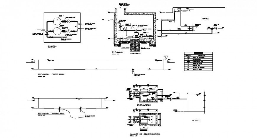 Fourth of water pumping machine cad drawing details dwg file