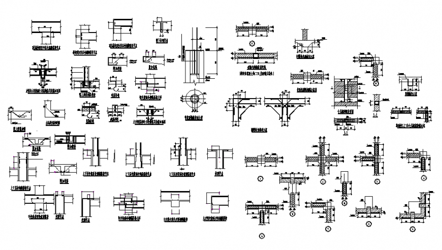 Frame joint detail Construction drawing dwg file