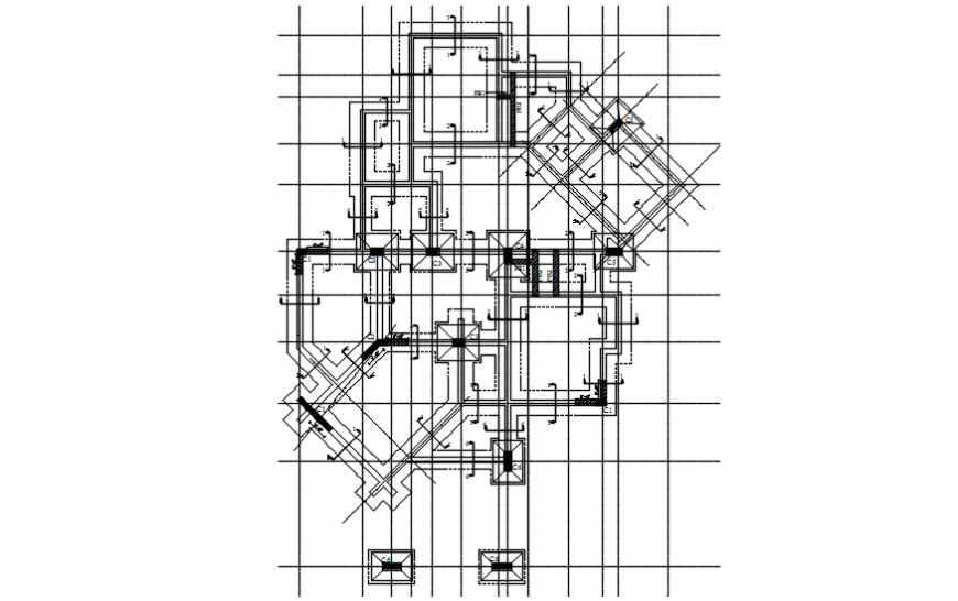 Framing foundation plan and structure details for house dwg file