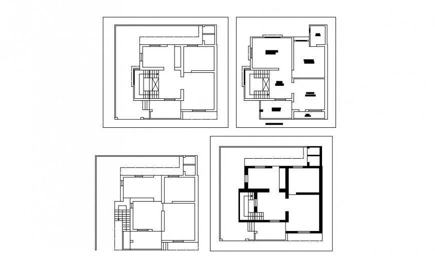 Framing plan and layout plan details of small house dwg file
