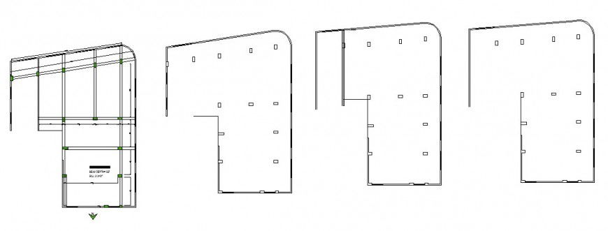 Framing plan details of all floors of icici bank branch cad structure details dwg file