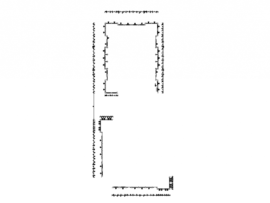 Framing plan details of fourth floor of apartment building dwg file