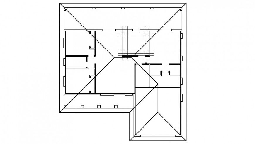 Framing plan details of fourth floor of house dwg file