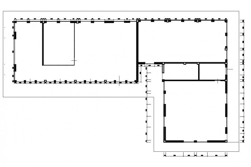 Framing plan details of ground floor of industrial plant dwg file