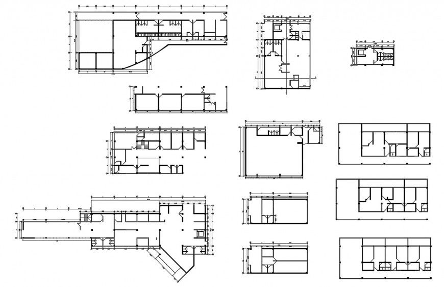 Framing plan layout structure details of multi-story hotel building dwg file