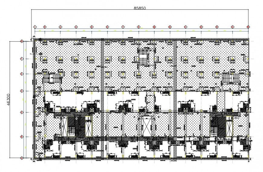 Framing plan structure details for building dwg file