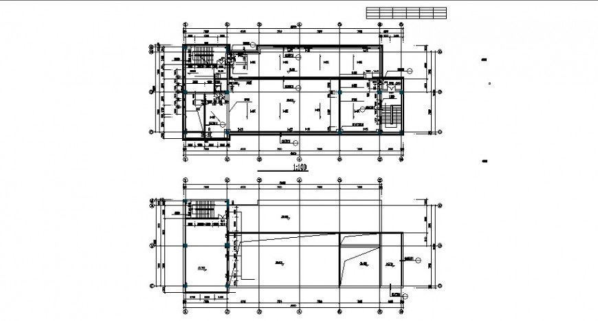 Framing plan structure details of two floors of residential flays building dwg file