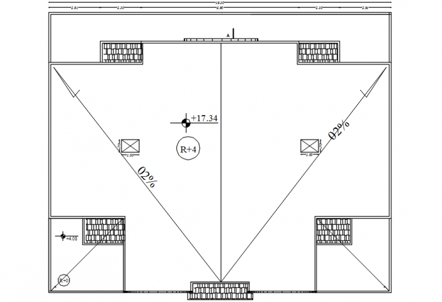Framing plan structure drawing details of apartment building dwg file