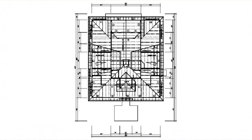 Framing plan structure drawing details of office building dwg file