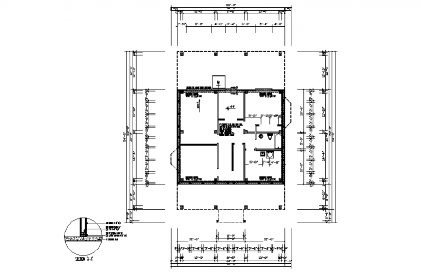 Framing plan with foundation structure cad drawing details dwg file