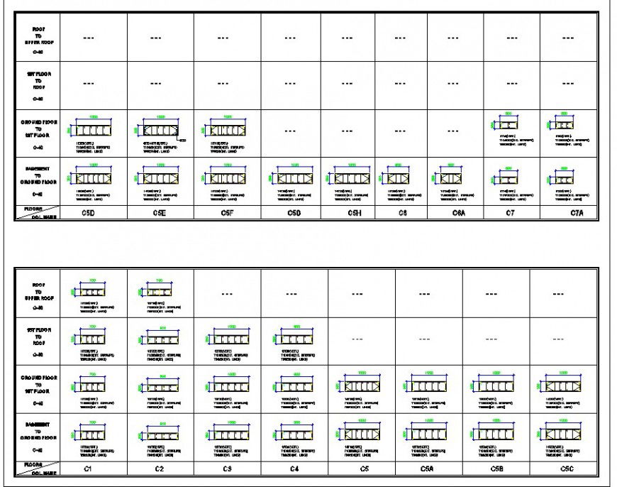 Framing steel table detail autocad file