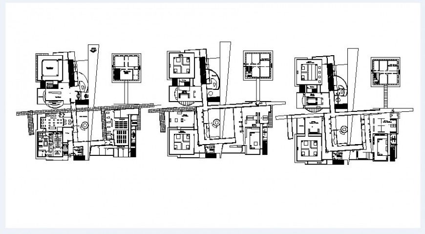 Frankfurt museum building floor plan distribution drawing details dwg file