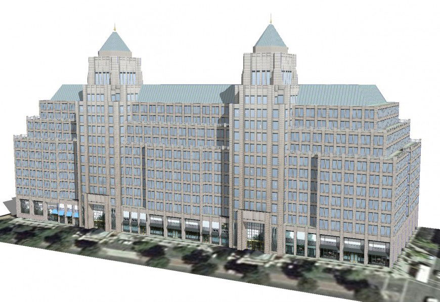 Franklin square famous building of Washington in sketch up