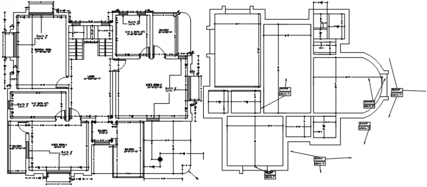 Free Modern bungalow layout plan autocad file