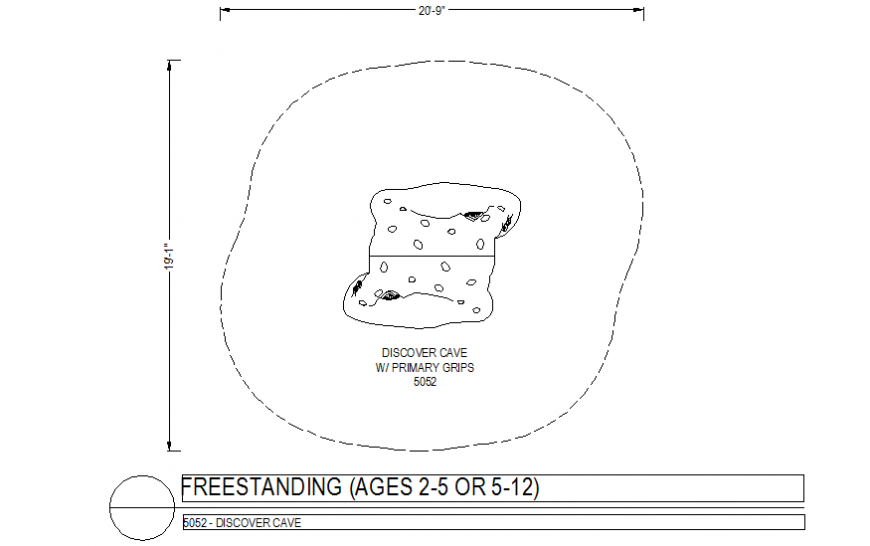 Freestanding design with the supporting system in plan dwg file