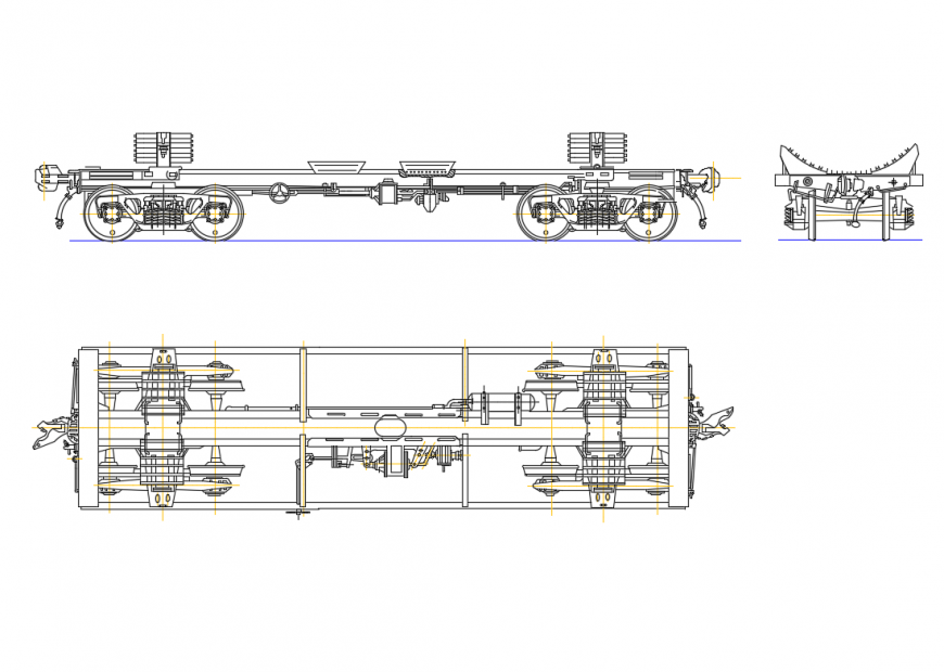 Freight car components cad blocks details dwg file