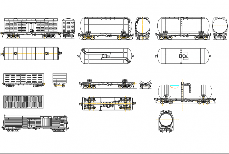 Freight transportation trucks multiple cad blocks details dwg file