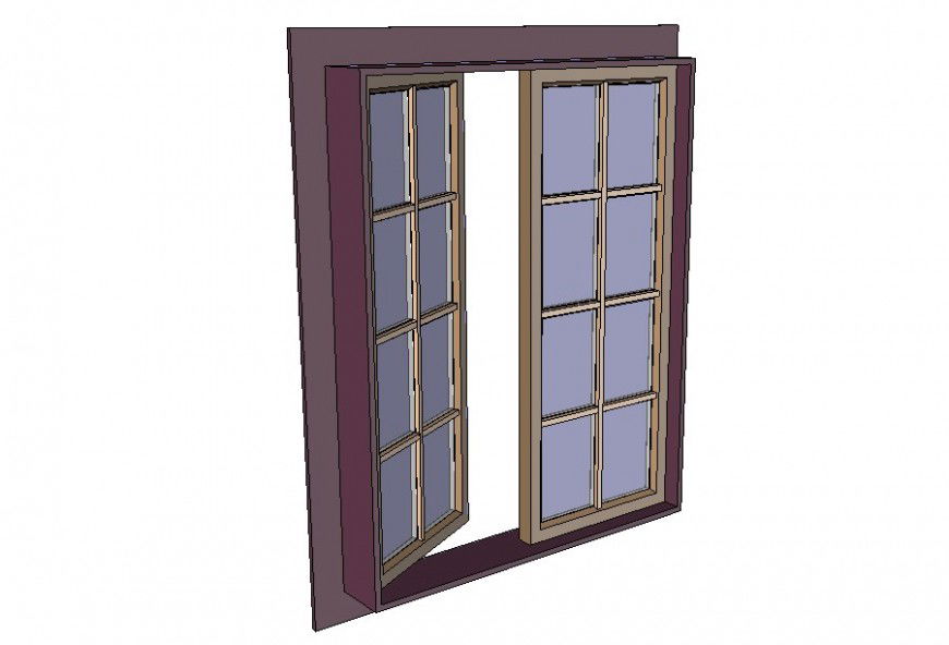 French casement windows detail 3d model layout sketch-up file