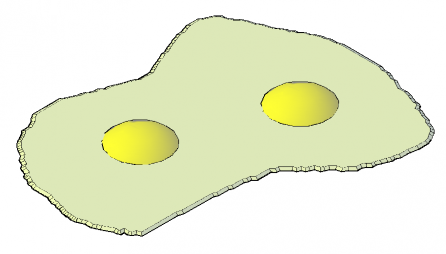 Fried eggs 3d design cad drawing details dwg file