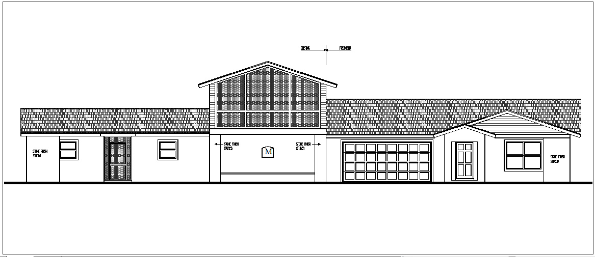 front plan elevation view detail dwg file
