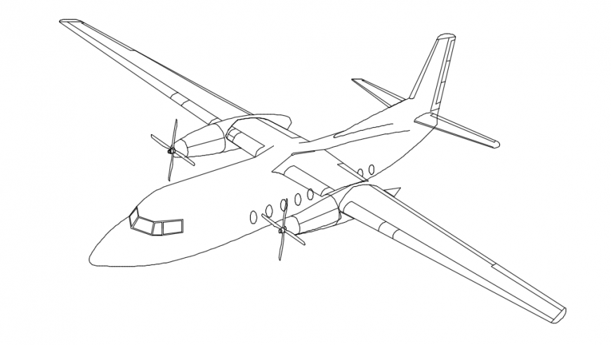 Front 2d detail of aeroplane model design