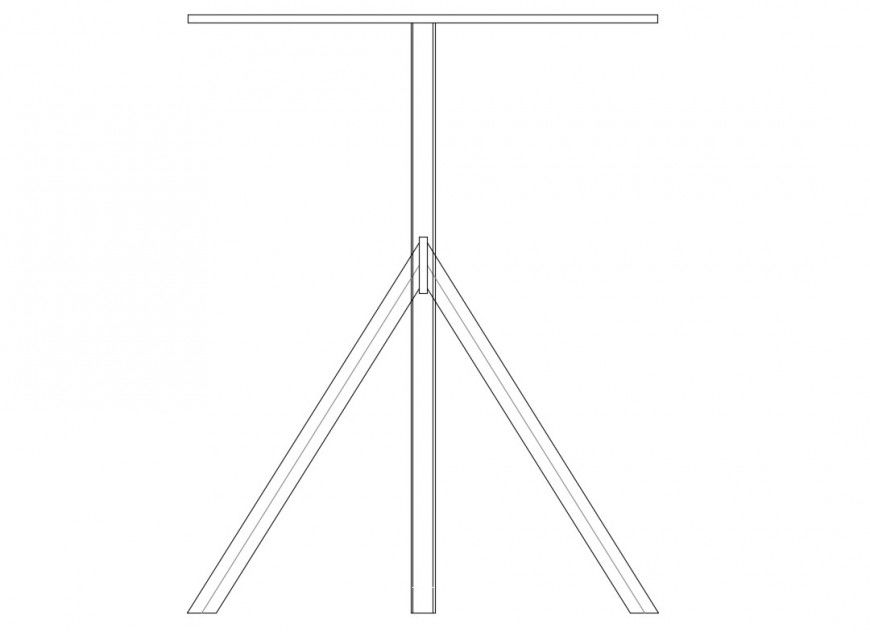Front 2d elevation block details of stock table dwg file