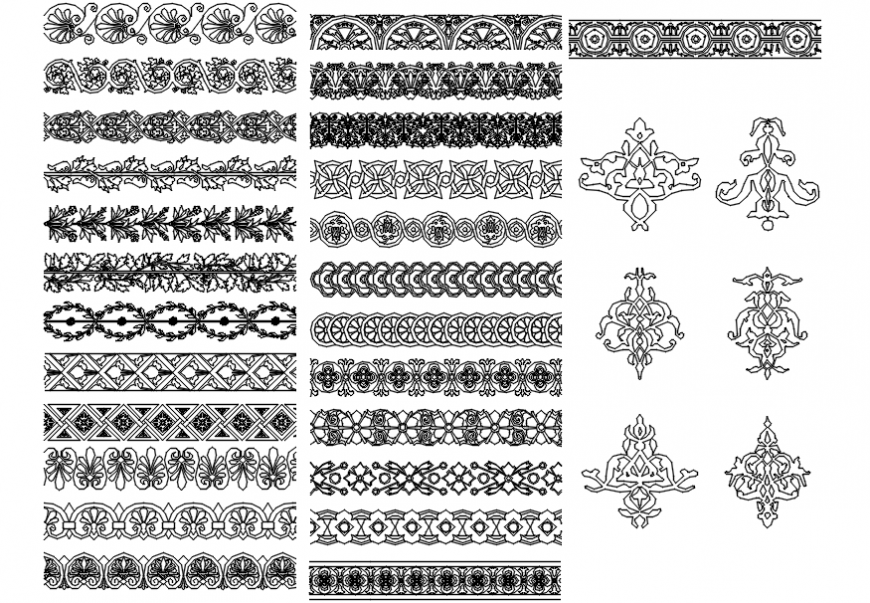 Front 2d sectional design of interior symbols