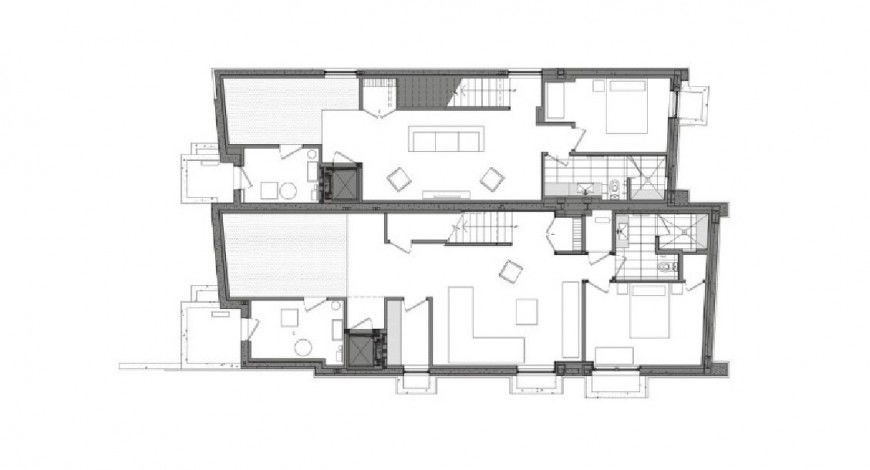 Front and back sectional drawing details of two story house jpg file