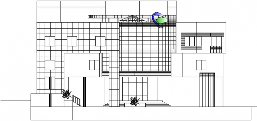 Front building exterior view model