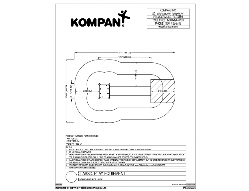 Front classical play equipment for garden dwg file