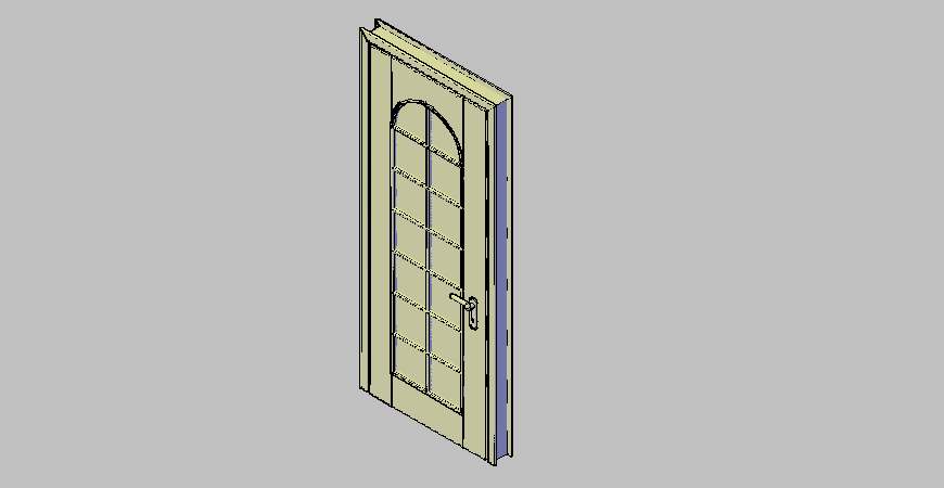 Front door with glass panels 3d drawing detail layout file