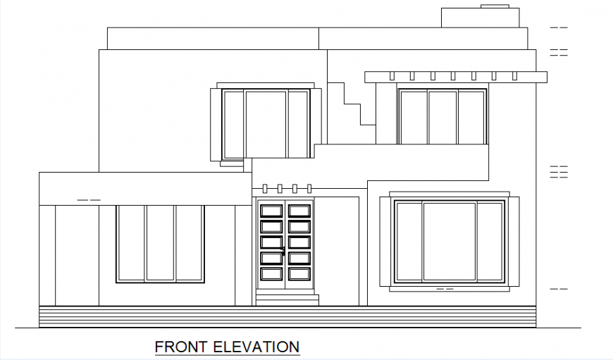 Front elevation 2 BHK house autocad file