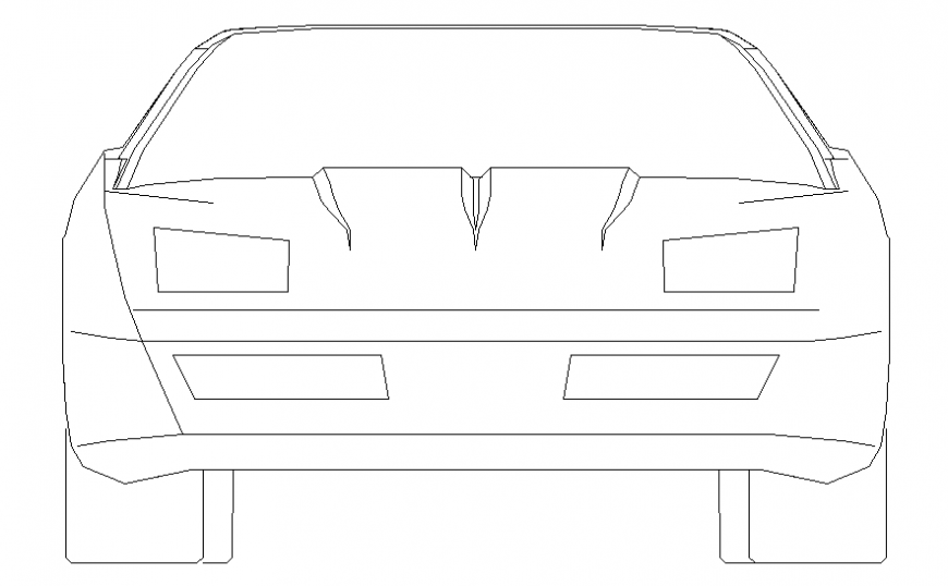 Front elevation block details of luxuries car cad drawing details dwg file