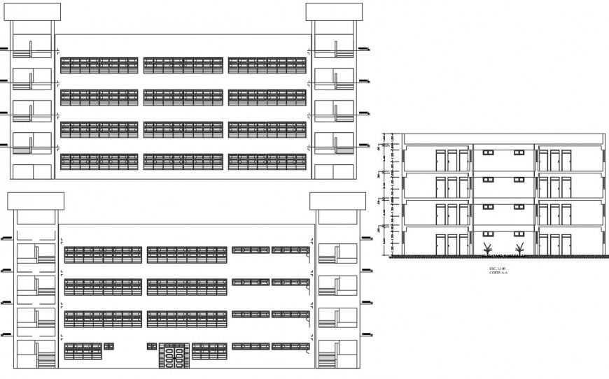 Front elevation design of a big building file