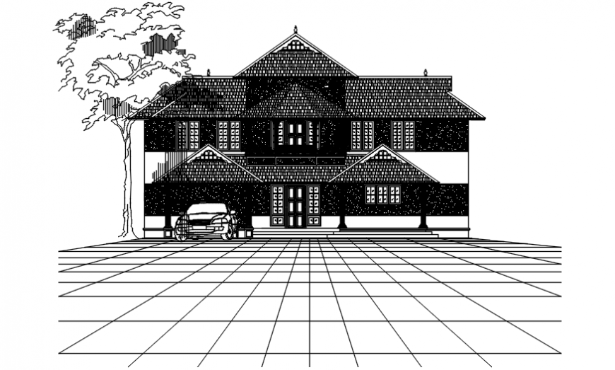 Front elevation design of villa project