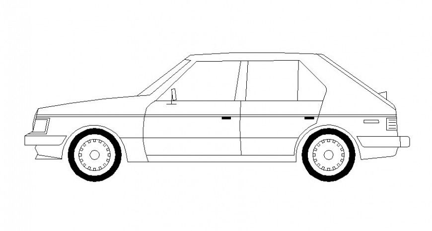 Front elevation in car of AutoCAD file