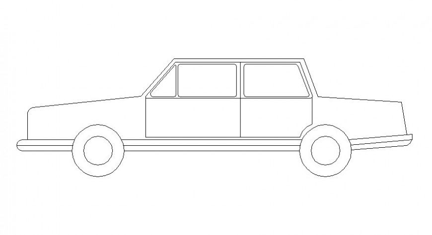 Front elevation of car design in AutoCAD file
