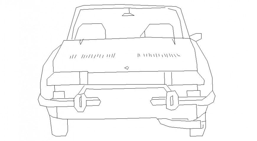 Front elevation of car in AutoCAD