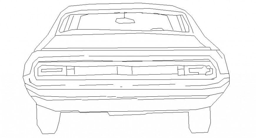 Front elevation of car in AutoCAD file