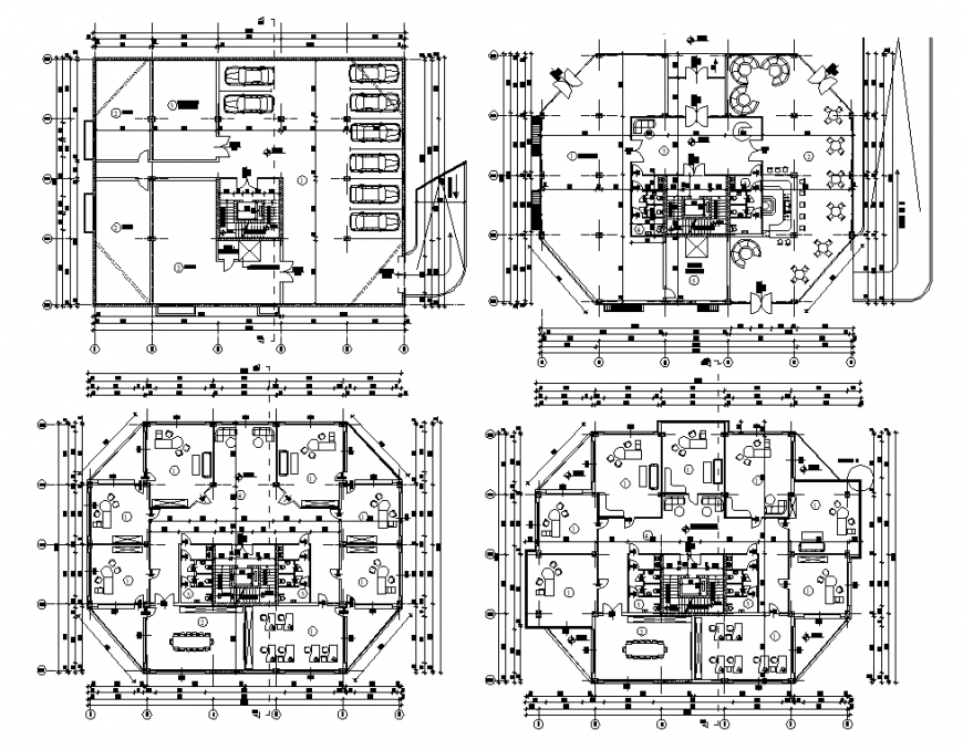 Front elevation of Renault show room layout file