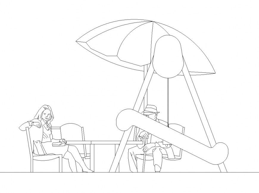 Front elevation Ombrelloni prospetto layout file