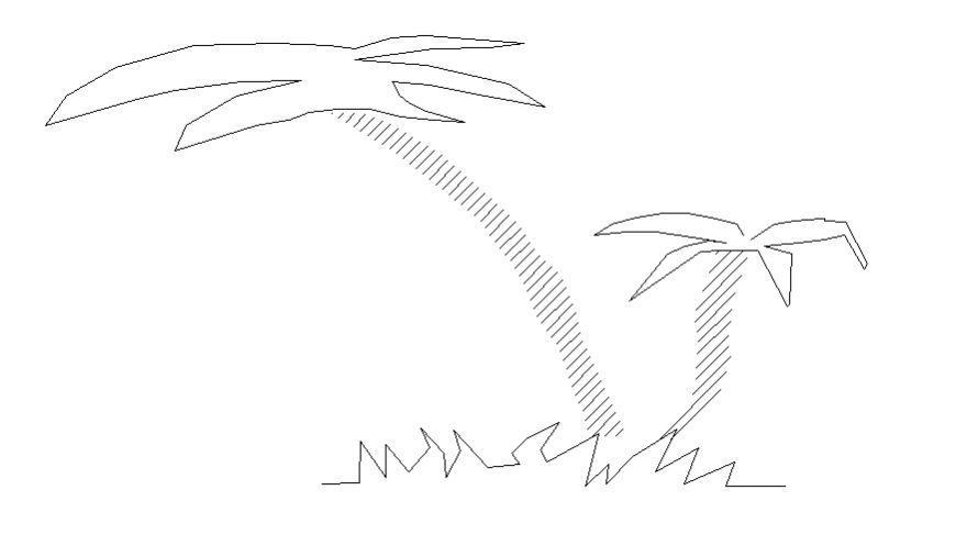 Front elevation shrub detail dwg file