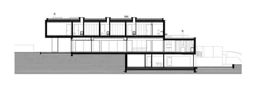 Front sectional drawing details of three story house jpg file