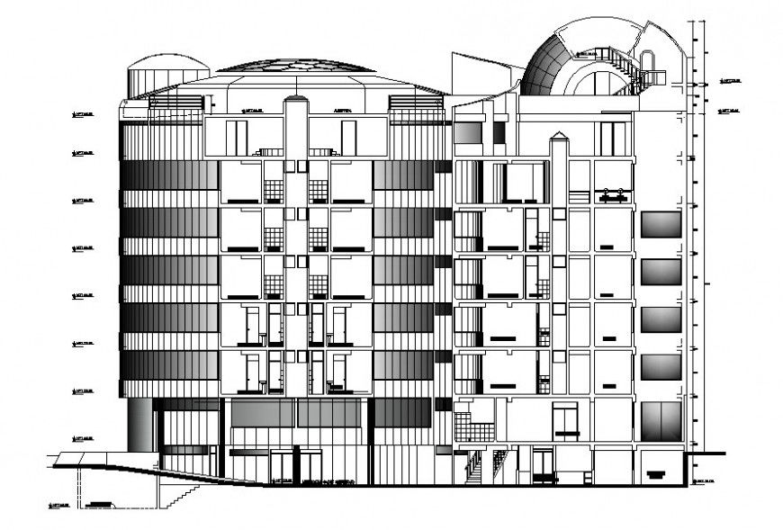 Front side of hospital in auto cad file