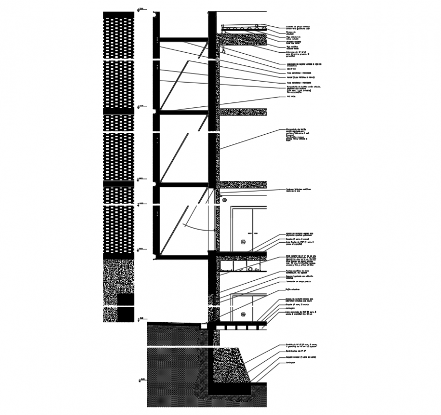 Front view of metal structure view dwg file