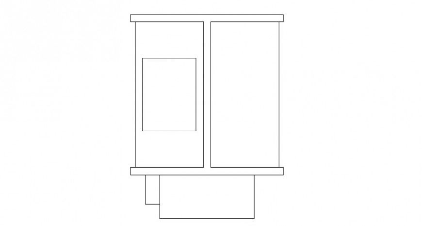 Front view of washing machine house hold block in AutoCAD