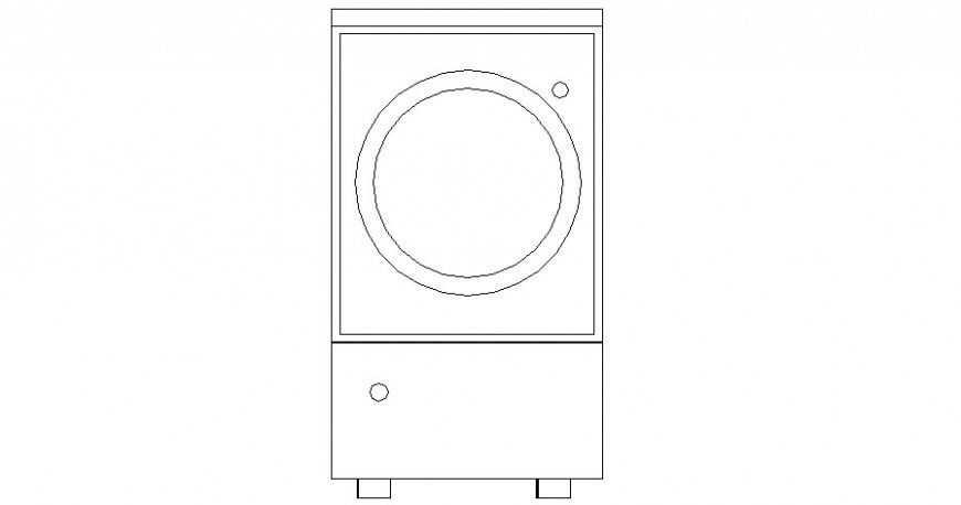 Front view of washing machine in AutoCAD file