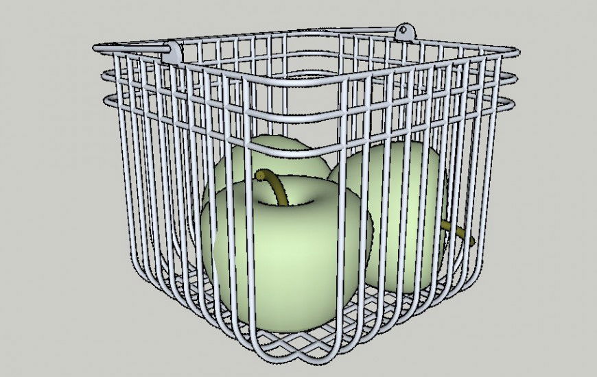 Fruit basket detail 3d model layout sketch-up file