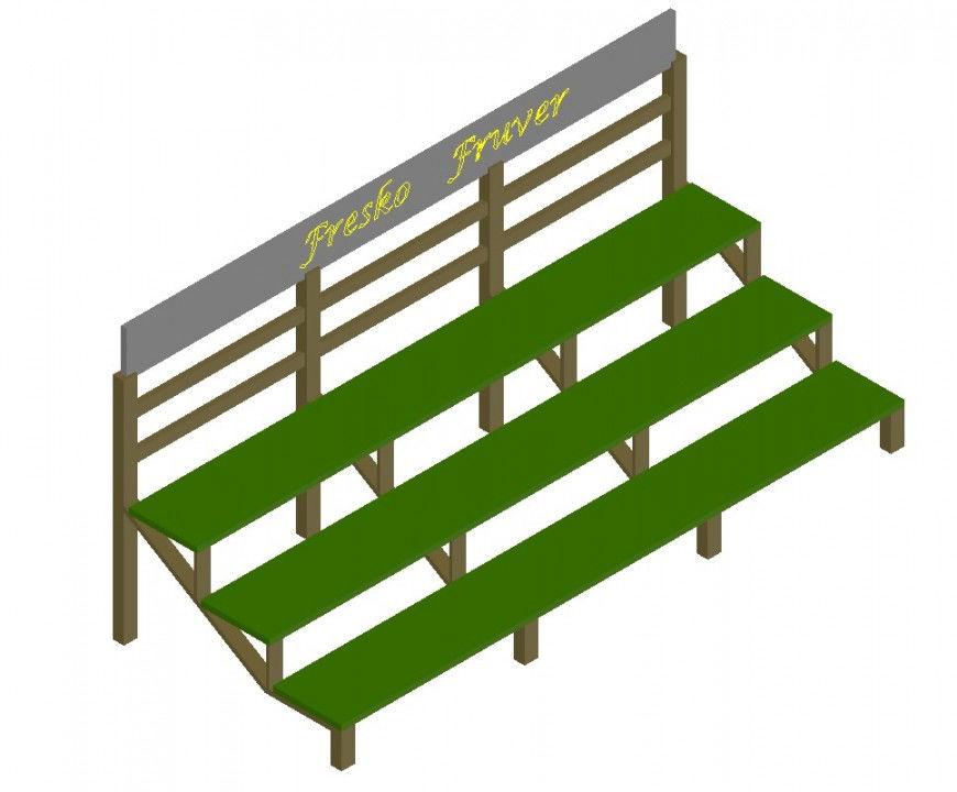 Fruver table 3D elevation model dwg