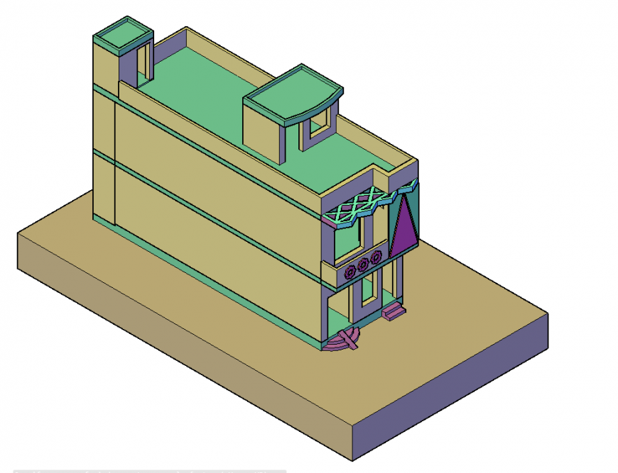Full 3 D house plan detail dwg file
